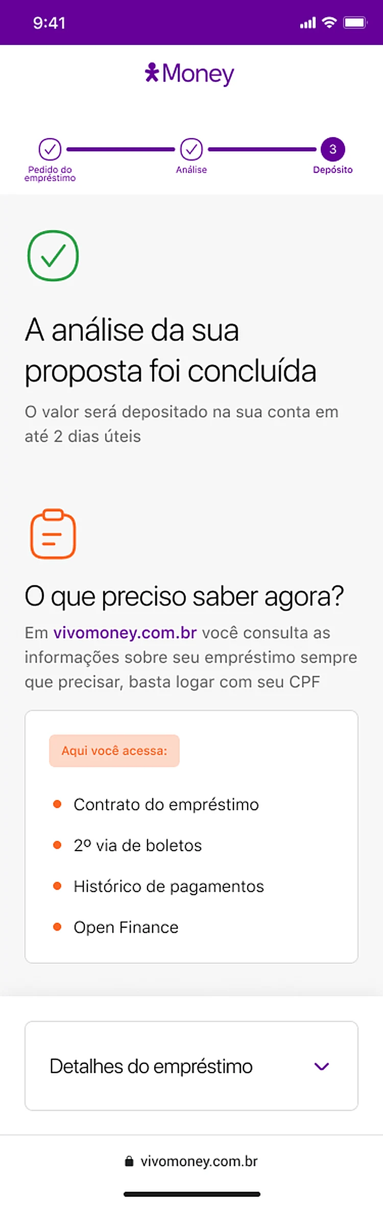 Pós-assinatura com a análise concluída
