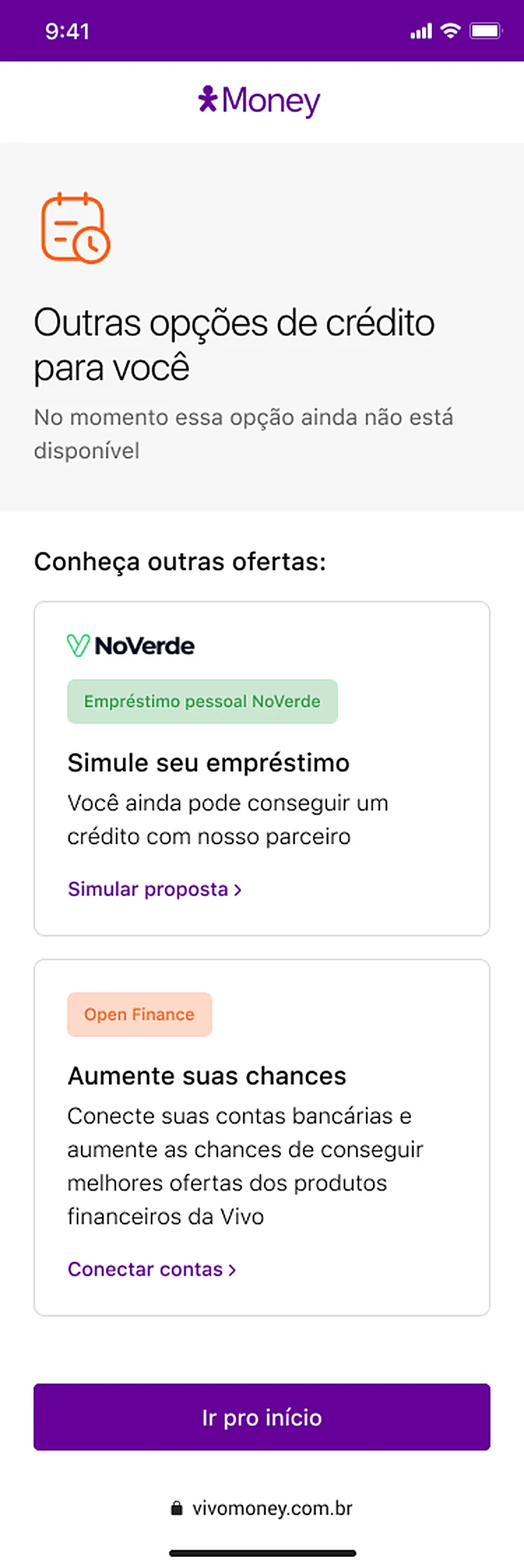 Outras opções de crédito com parceiros