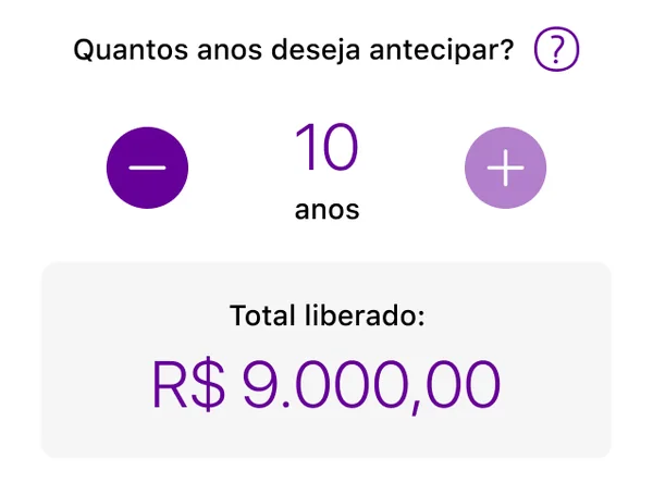 Escolha de quantos anos antecipar
