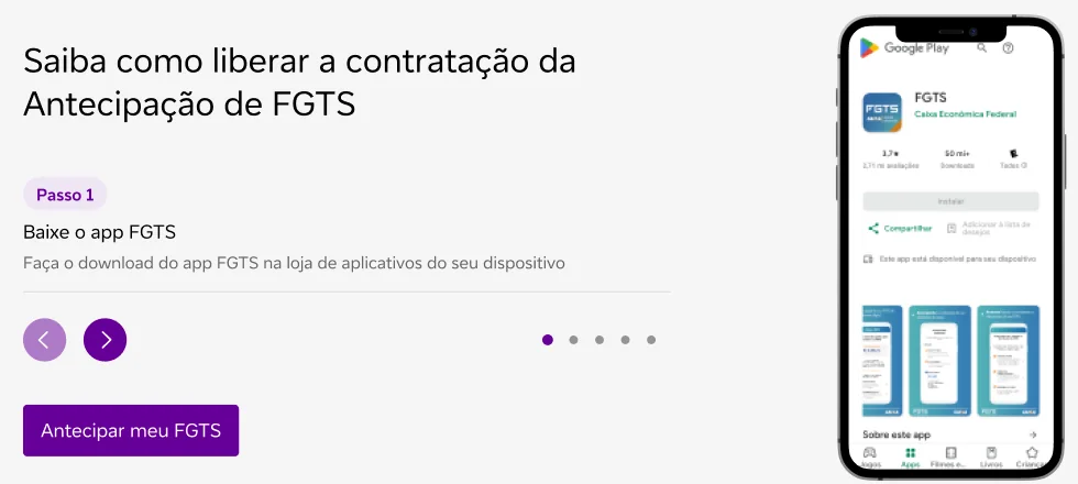 Passo a passo para liberar a contratação no app do FGTS