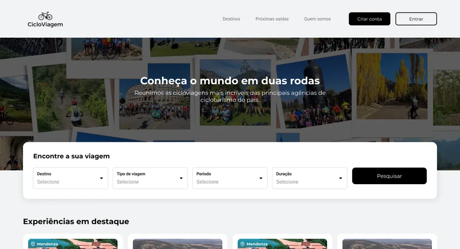 Página inicial da CicloViagem