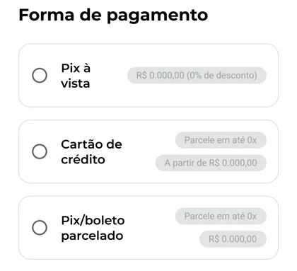 Formas de pagamento na reserva