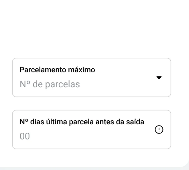 Configuração do Pix parcelado
